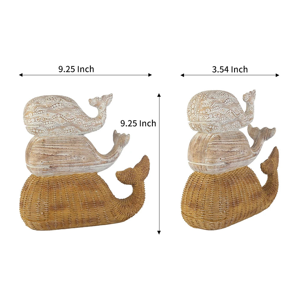 Resin Whales Natural/ White