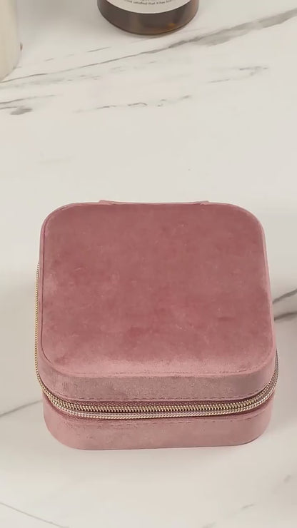 Velvet Jewellery Box - Pink Colour